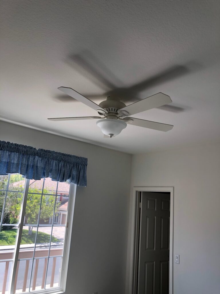 Ventura Ceiling Fan Installed in Bedroom by Todd